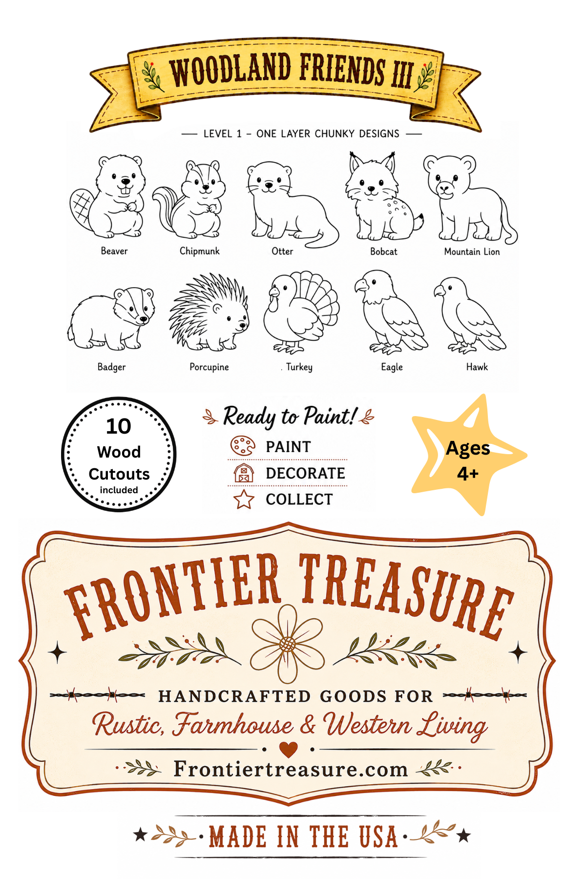 Woodland Friends II Unfinished Wood Animal Set