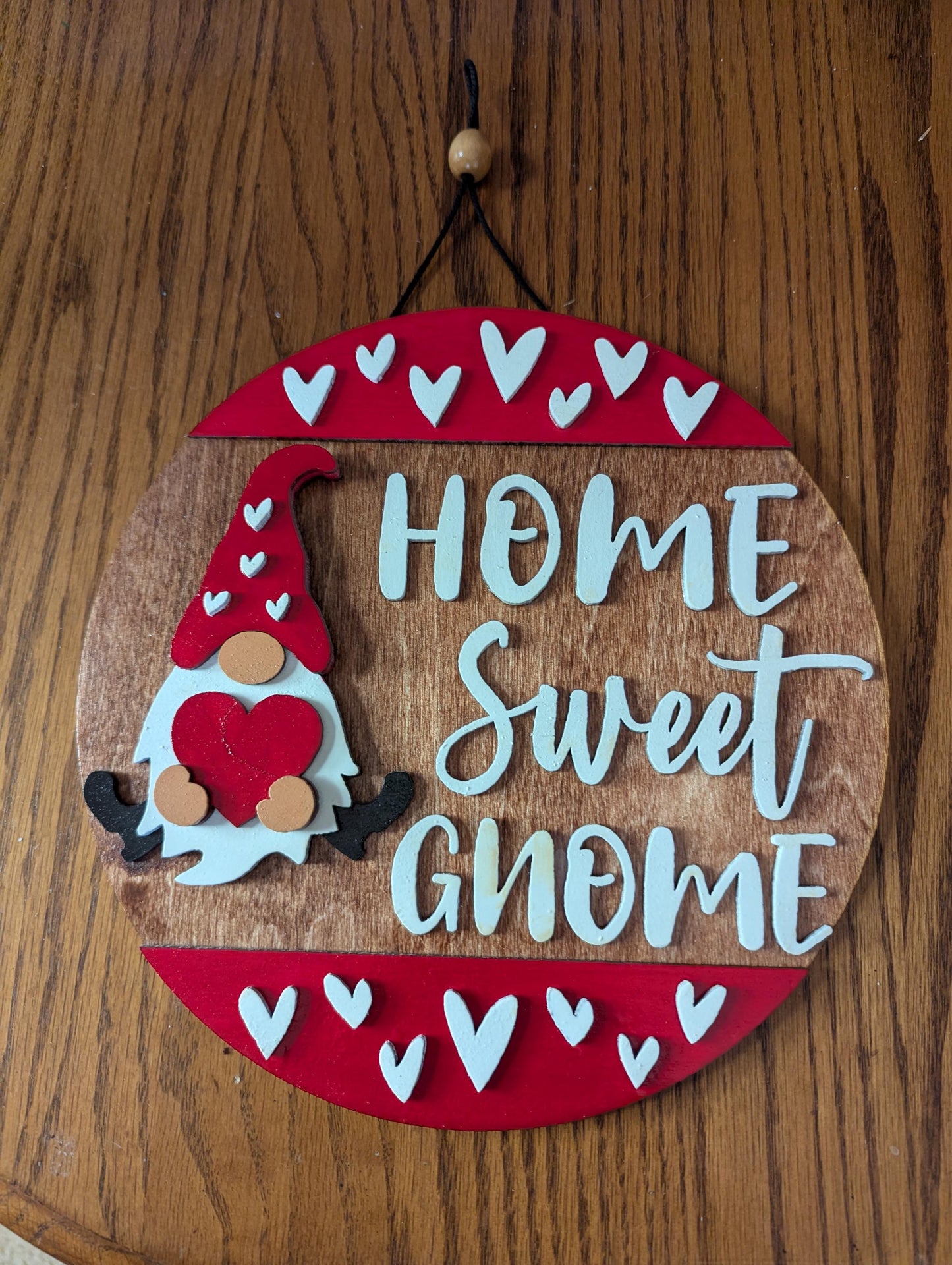 Home Sweet Gnome Sign | Valentine Gnome Wall Decor | Layered Wood Farmhouse Sign | Rustic Valentine Door Hanger | Gnome Home Decor