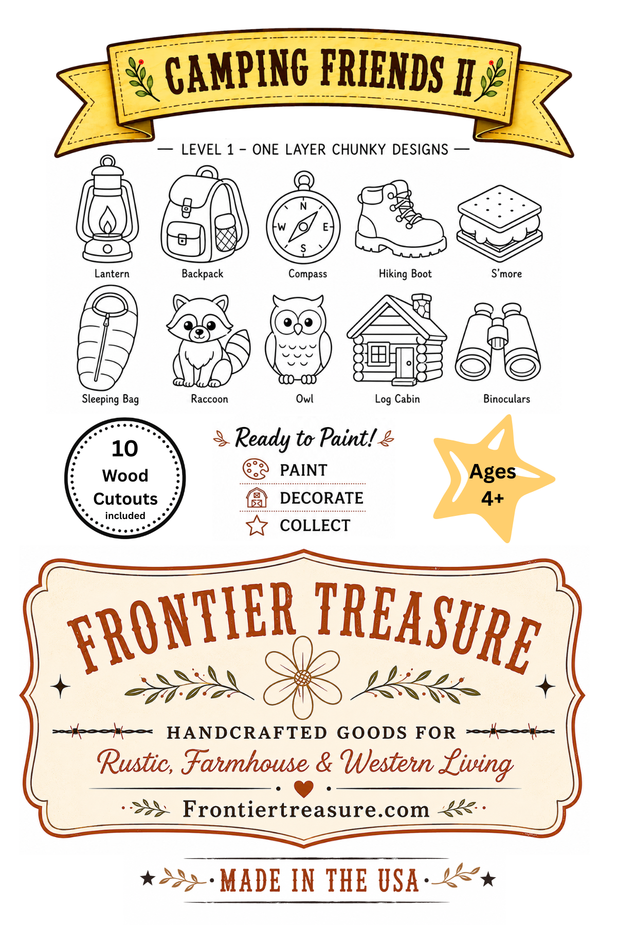 Camping Friends II – Unfinished Wood Camping Set