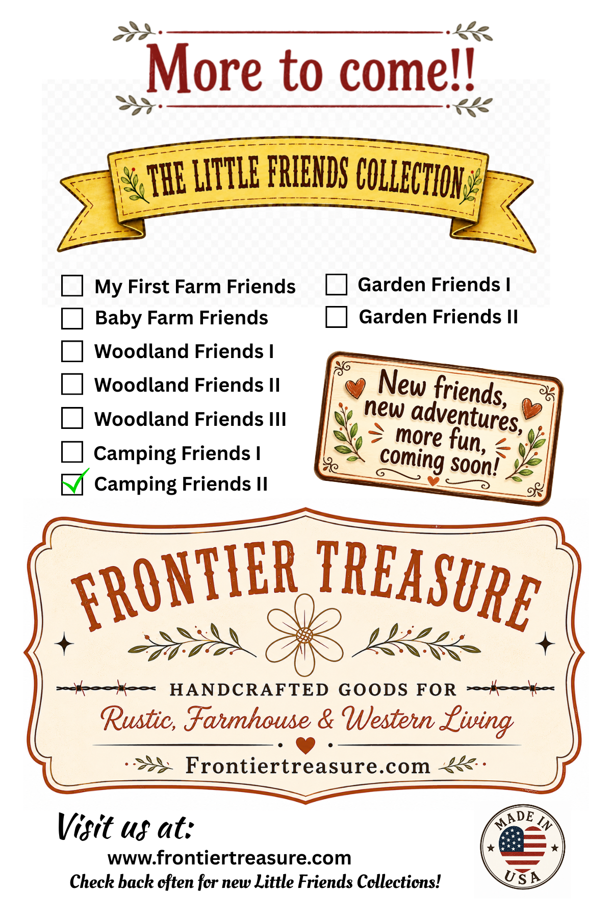 Camping Friends II – Unfinished Wood Camping Set