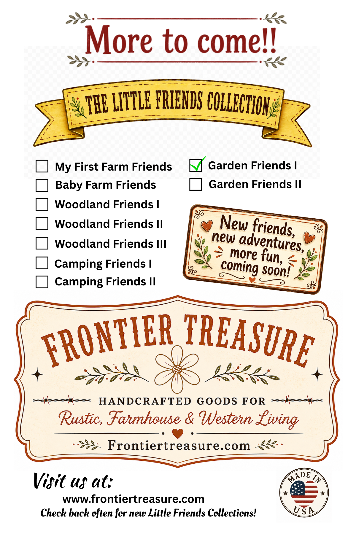 Garden Friends I – Unfinished Wood Garden Set