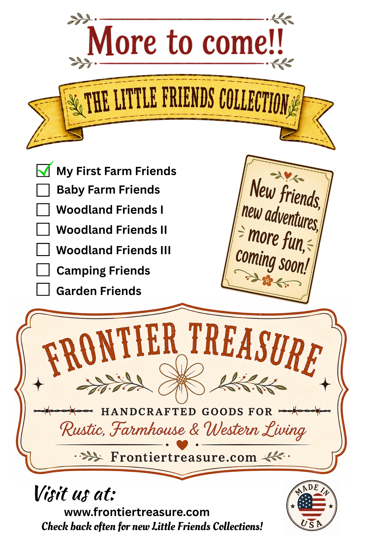 My First Farm Friends – Unfinished Wood Animal Set