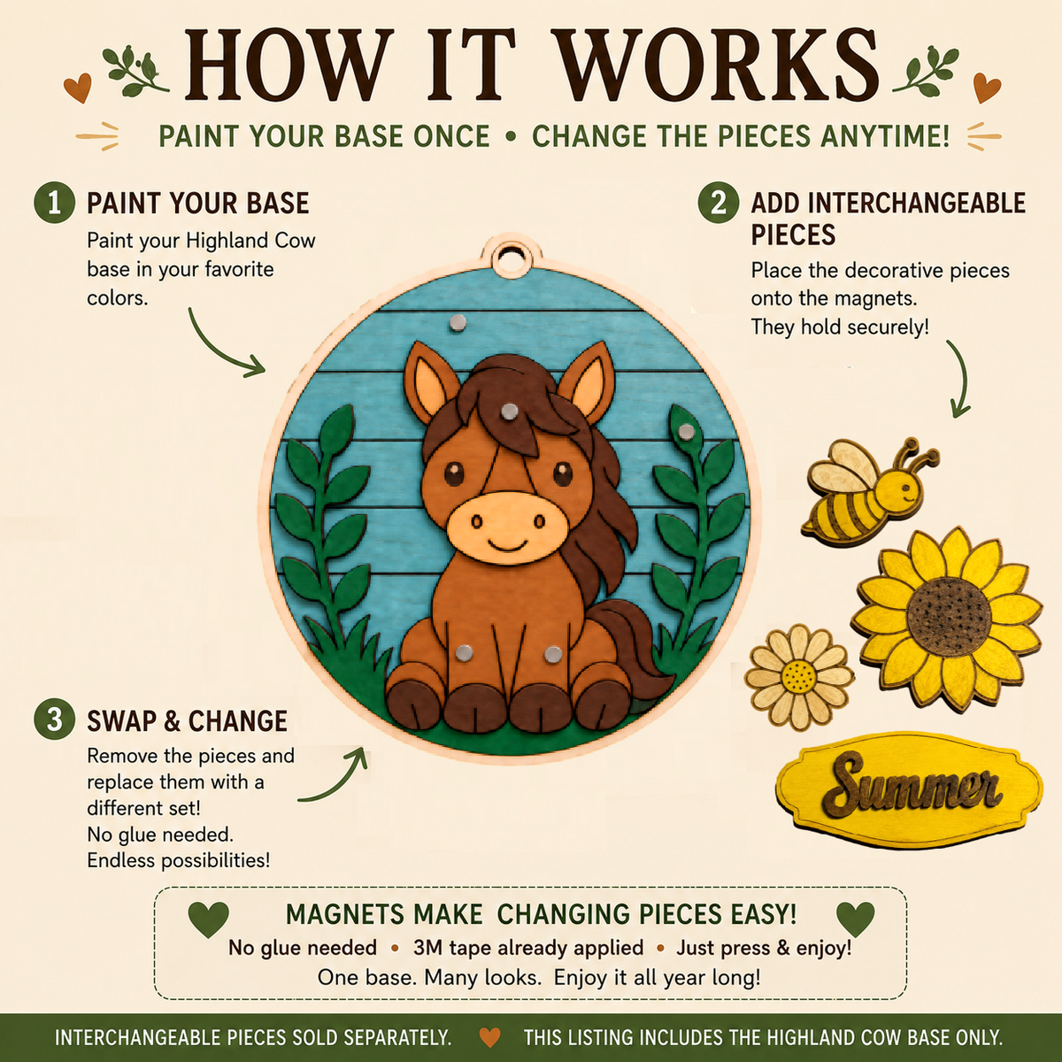 DIY Interchangeable Horse Base | Unfinished Wood Craft