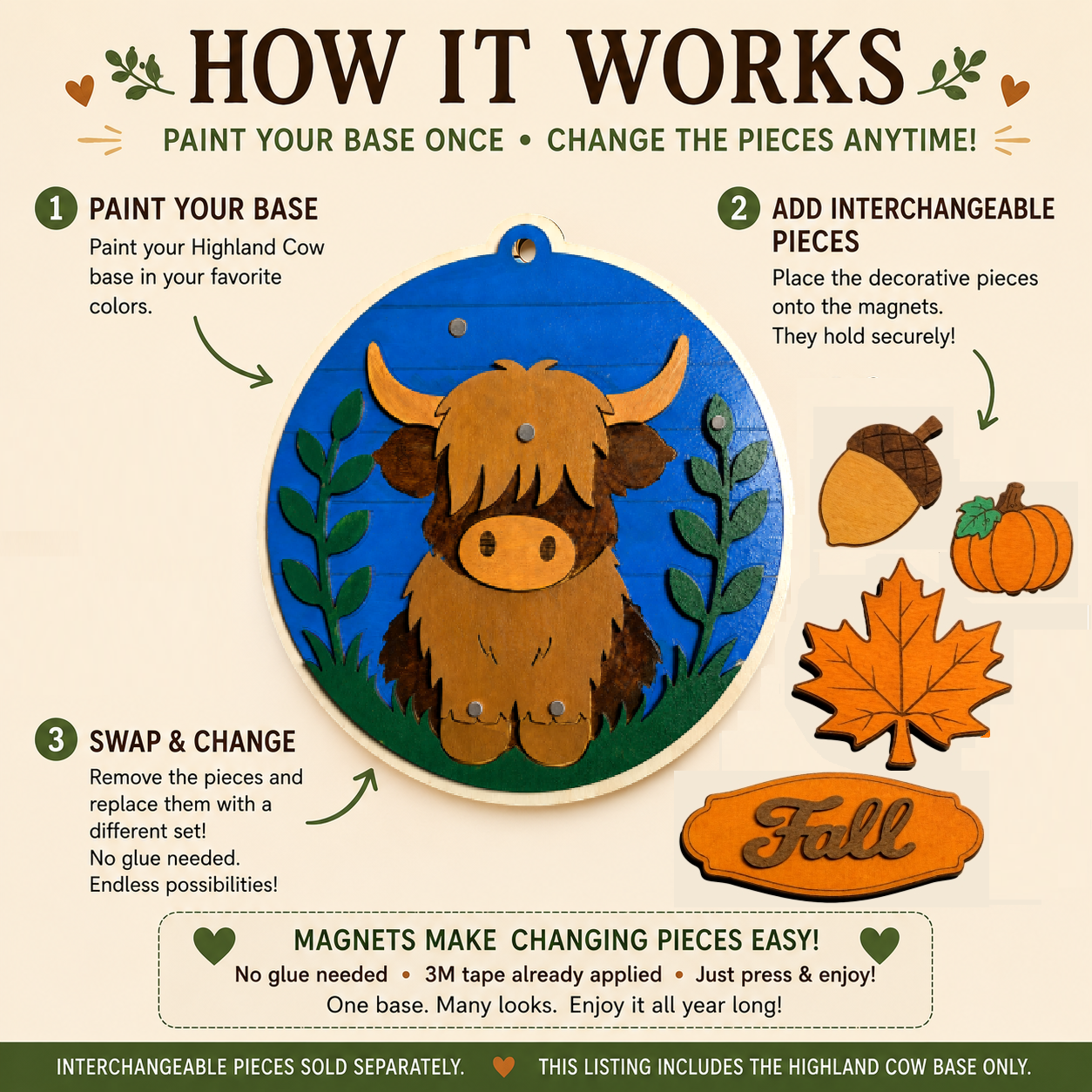 Fall Interchangeables – Unfinished Wood DIY Seasonal Set
