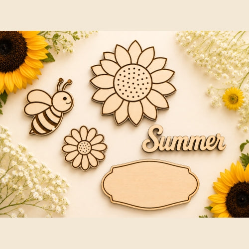 Summer Interchangeables – Unfinished Wood DIY Seasonal Set