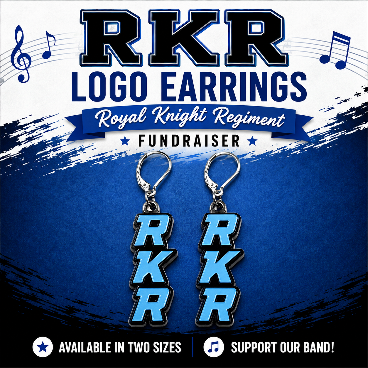 RKR Royal Knight Regiment Logo Earrings | Marching Band Fundraiser