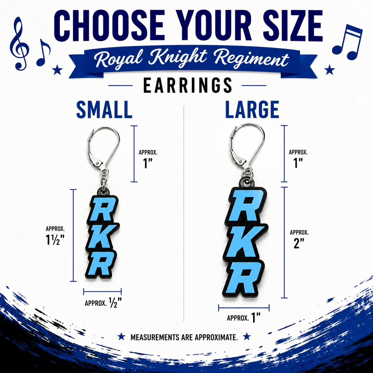 RKR Royal Knight Regiment Logo Earrings | Marching Band Fundraiser