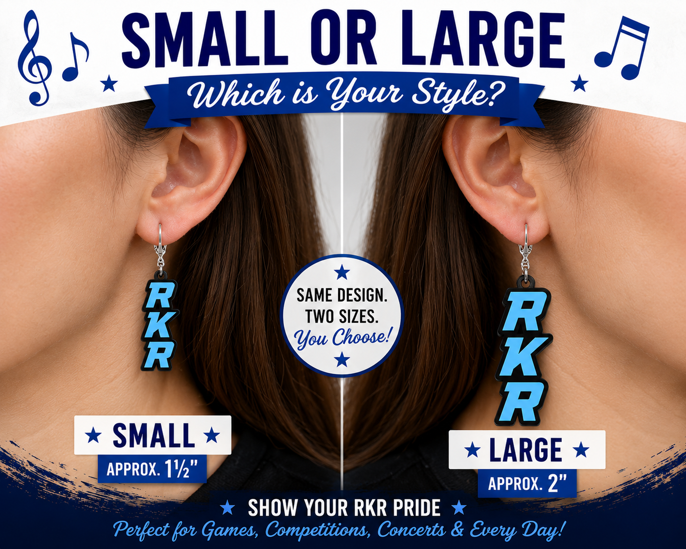 RKR Royal Knight Regiment Logo Earrings | Marching Band Fundraiser