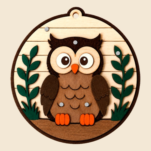 Owl Interchangeable Base – Unfinished Wood DIY Craft
