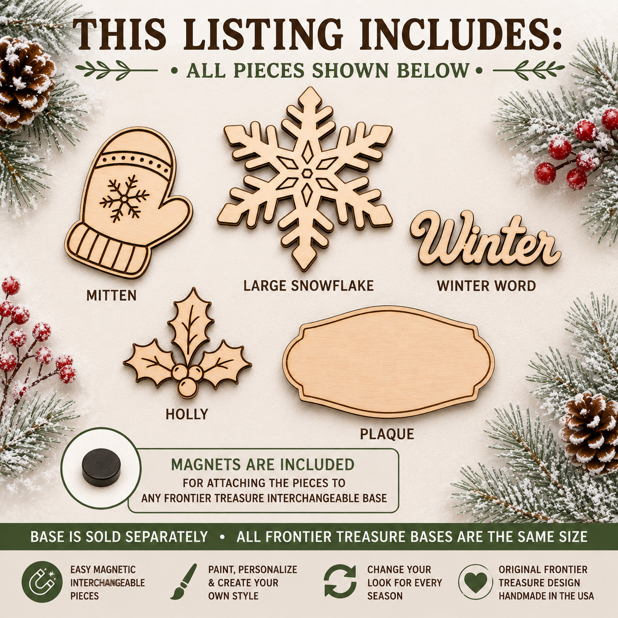 Winter Interchangeables – Unfinished Wood DIY Seasonal Set