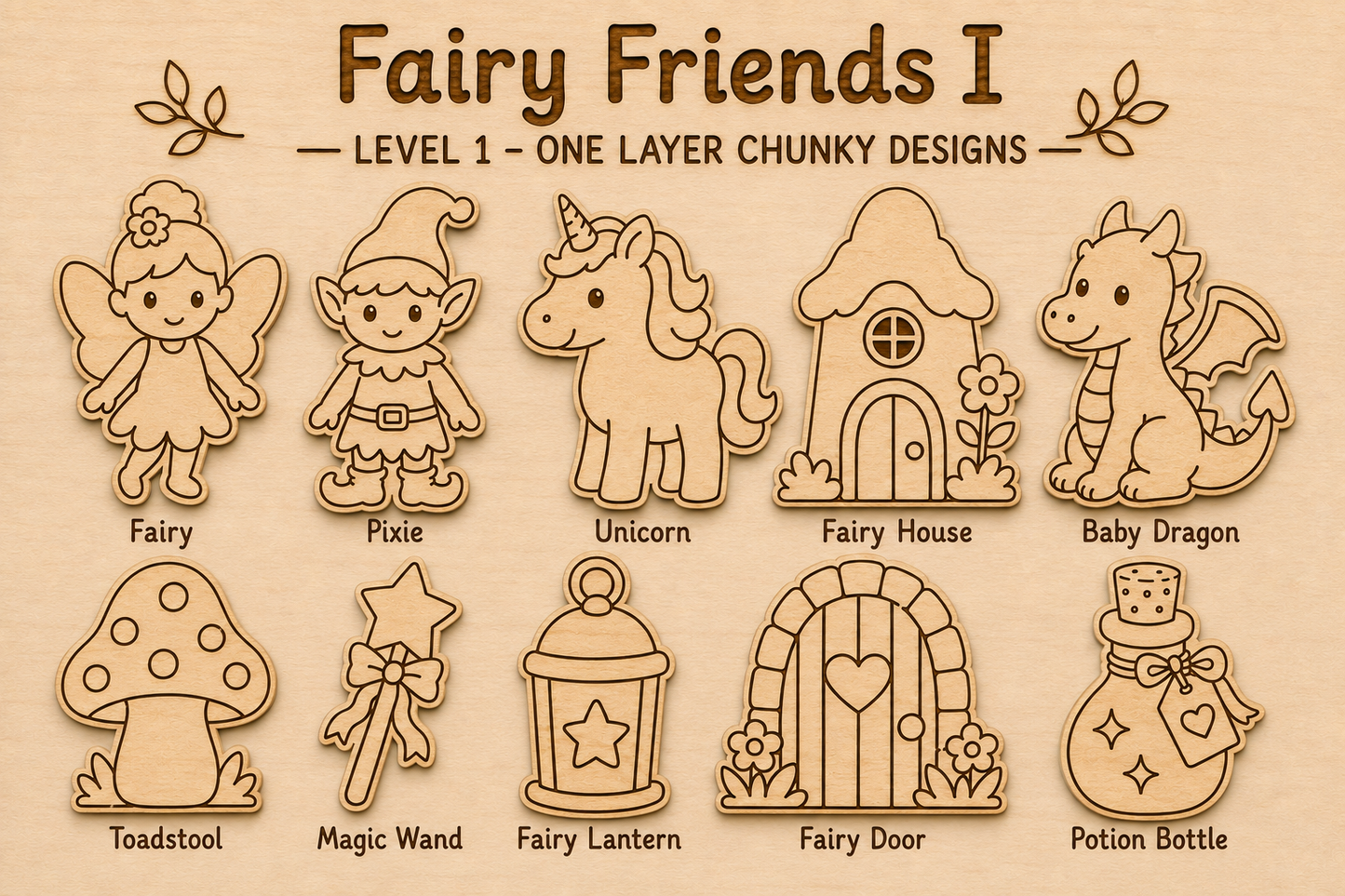 Fairy Friends I – Unfinished Wood Fairy Set