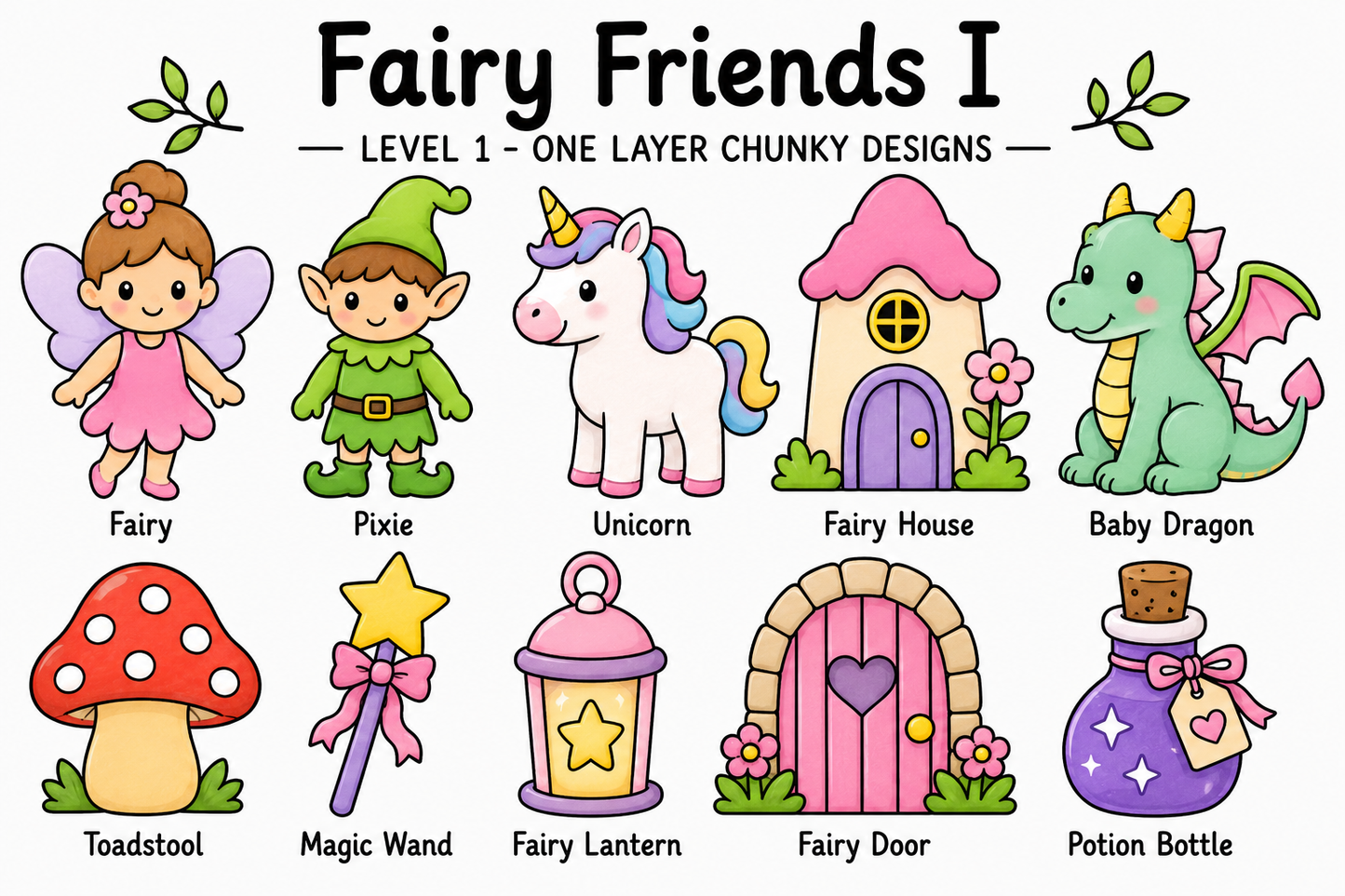 Fairy Friends I – Unfinished Wood Fairy Set