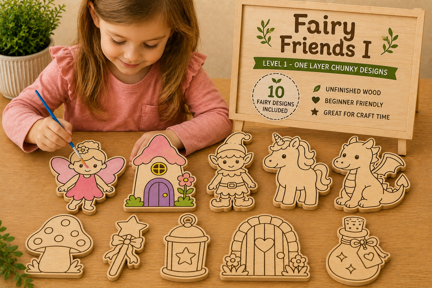 Fairy Friends I – Unfinished Wood Fairy Set