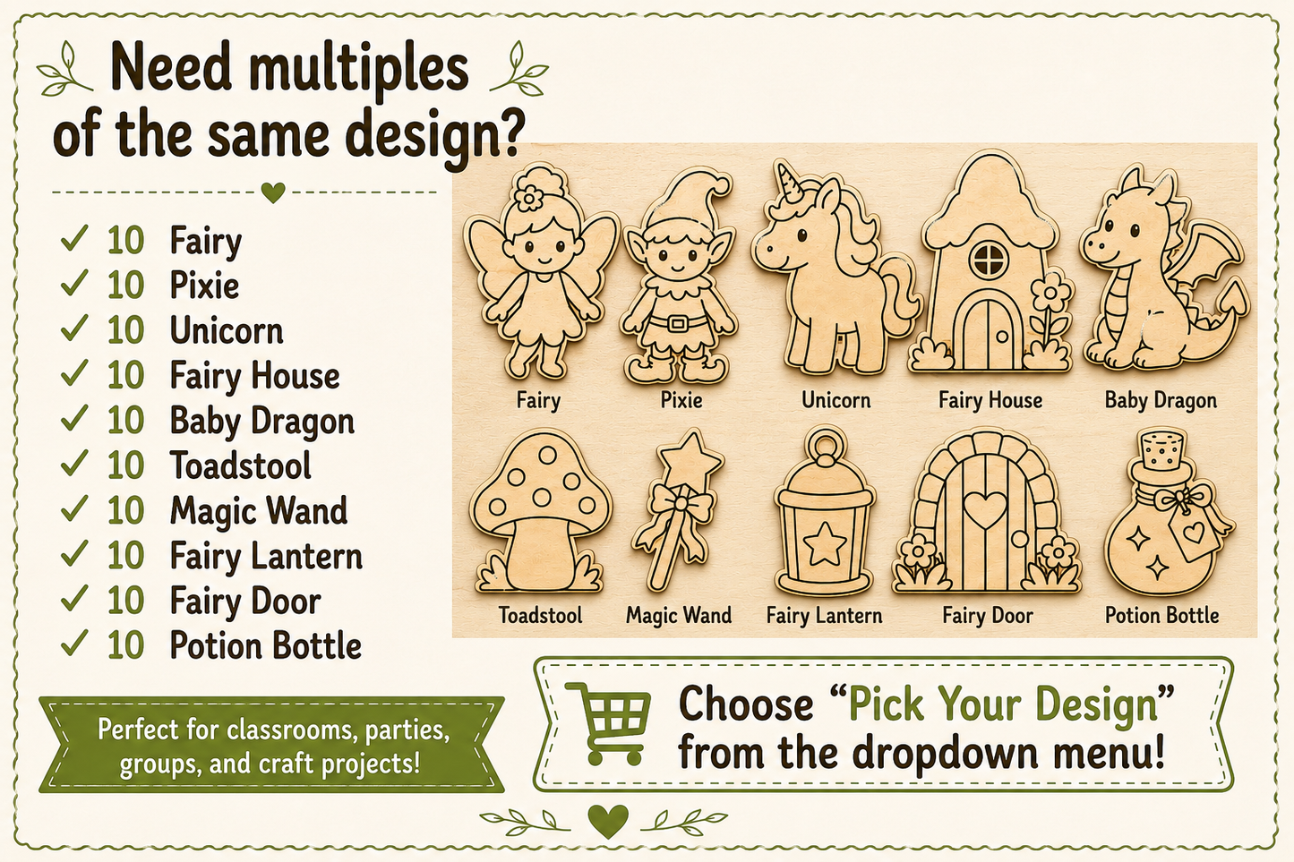 Fairy Friends I – Unfinished Wood Fairy Set