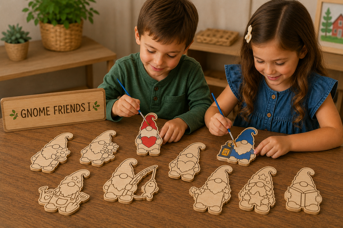 Gnome Friends I – Unfinished Wood Gnome Set