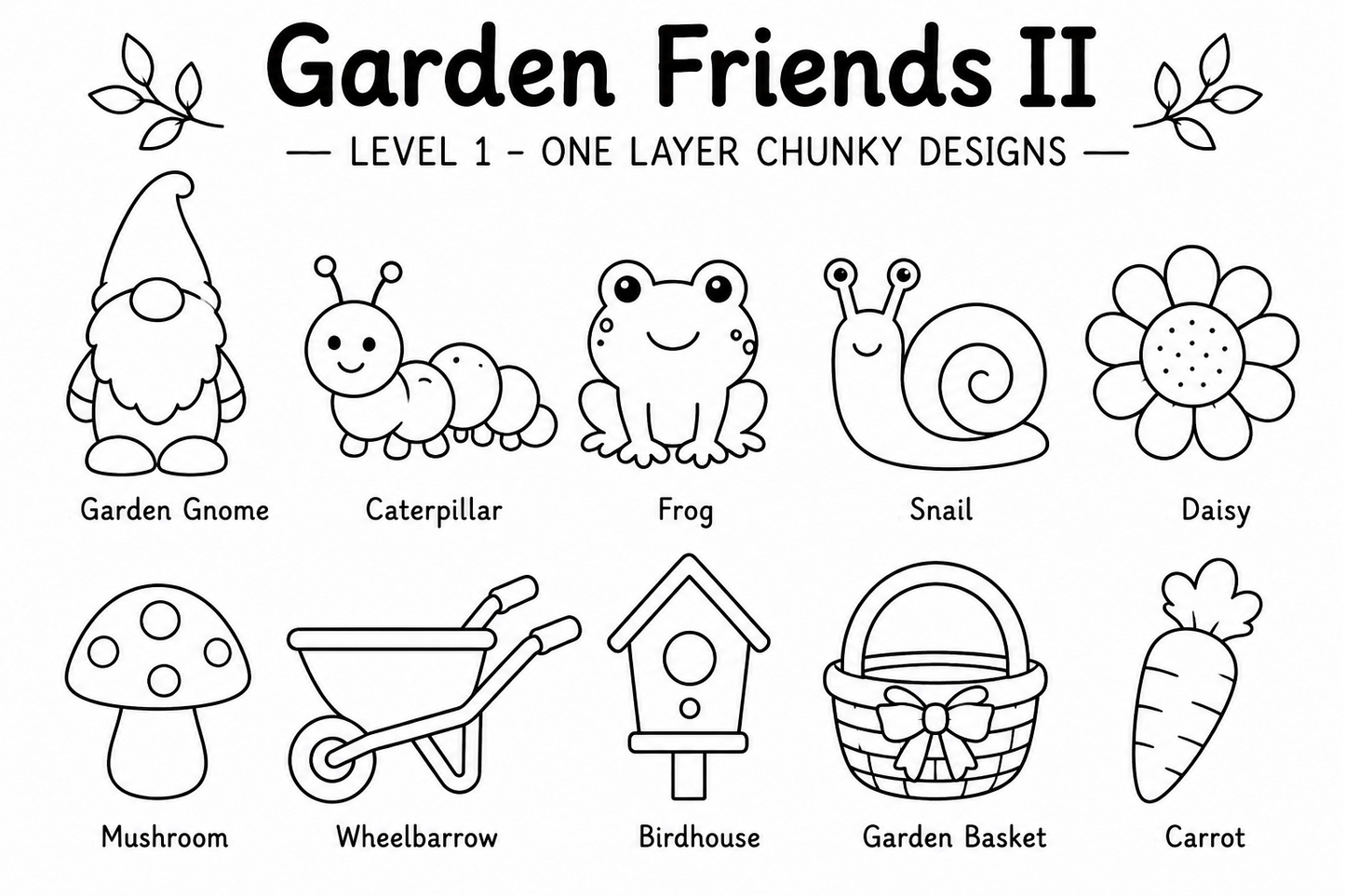 Garden Friends II – Unfinished Wood Garden Set