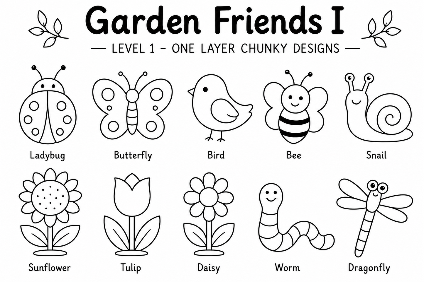 Garden Friends I – Unfinished Wood Garden Set