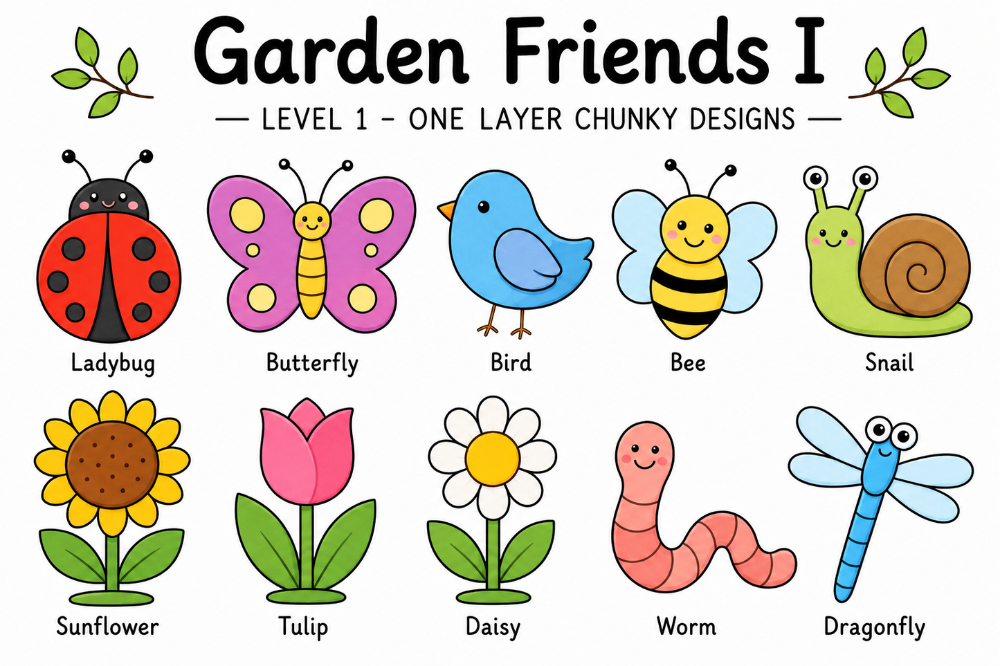 Garden Friends I – Unfinished Wood Garden Set
