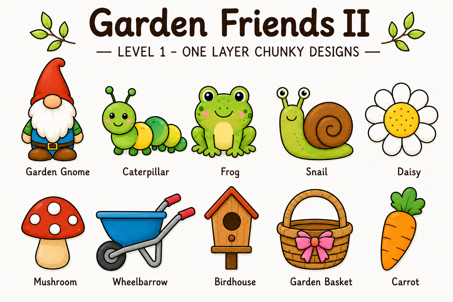 Garden Friends II – Unfinished Wood Garden Set