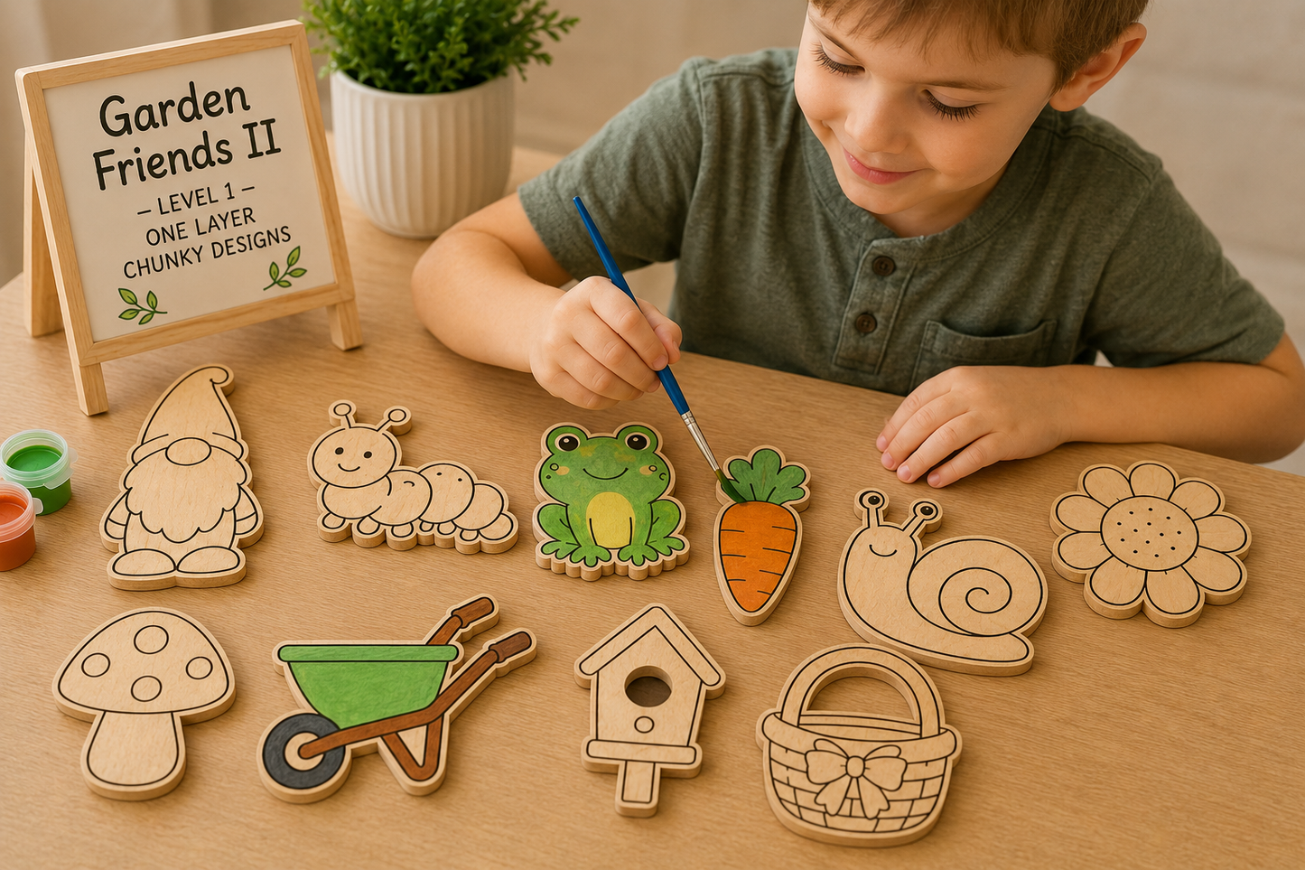 Garden Friends II – Unfinished Wood Garden Set