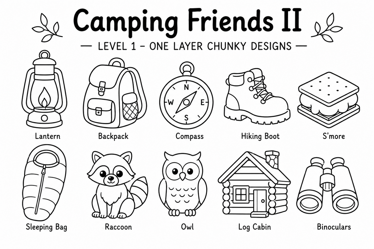 Camping Friends II – Unfinished Wood Camping Set