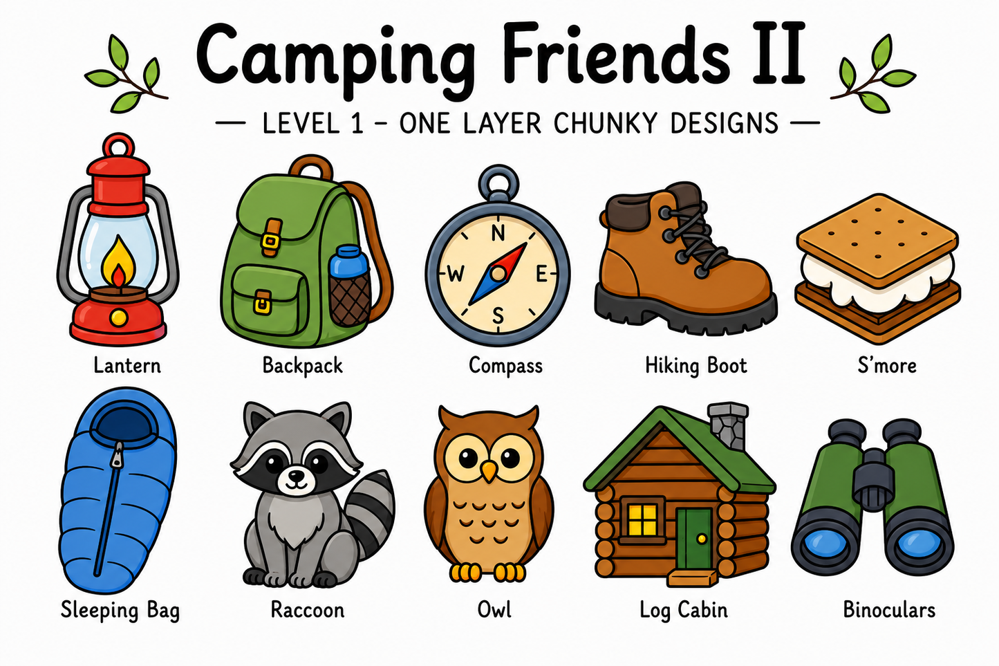 Camping Friends II – Unfinished Wood Camping Set