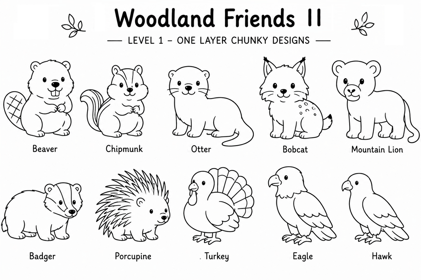 Woodland Friends II Unfinished Wood Animal Set