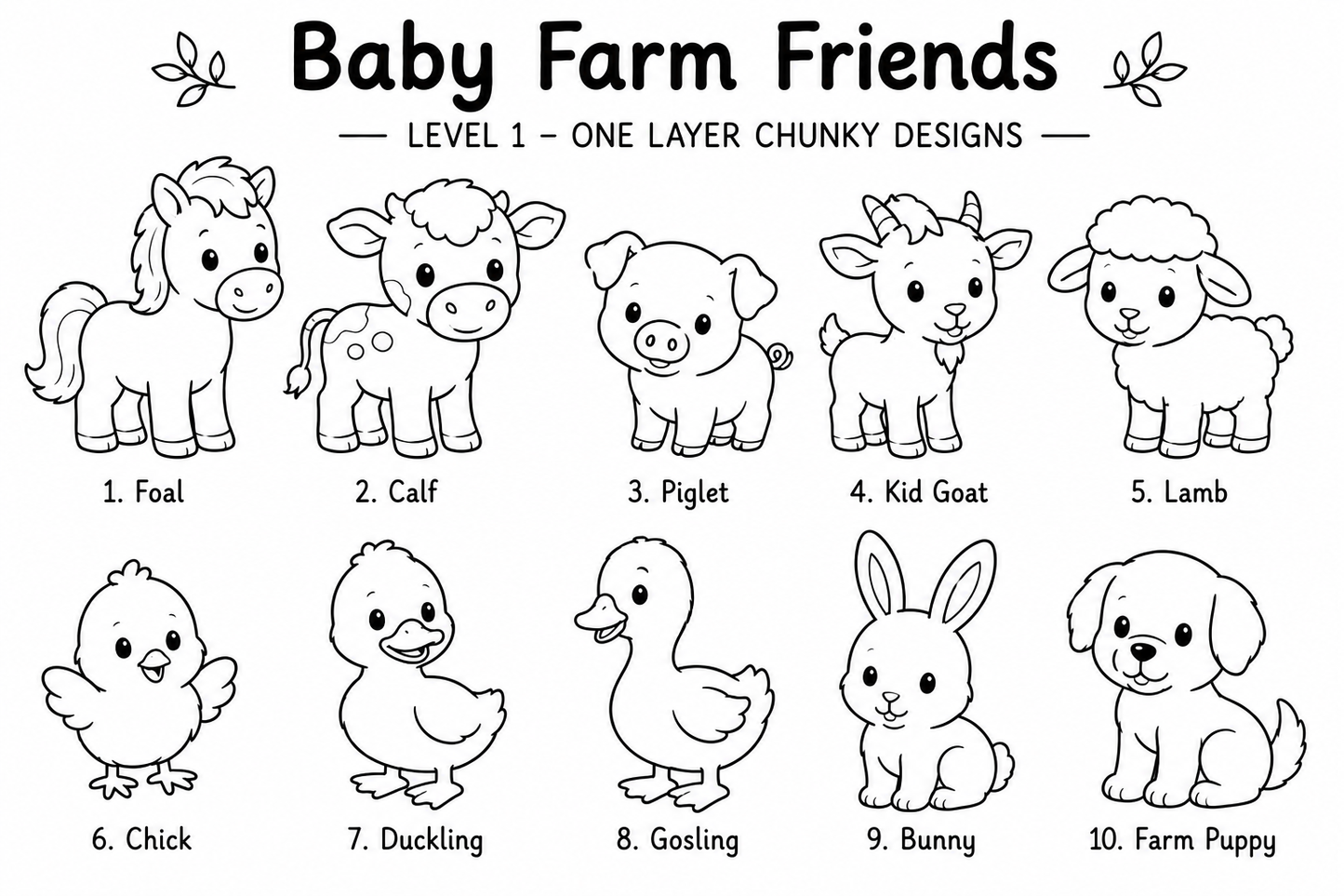 Baby Farm Friends Wood Craft Kit | Unfinished Wooden Farm Animals