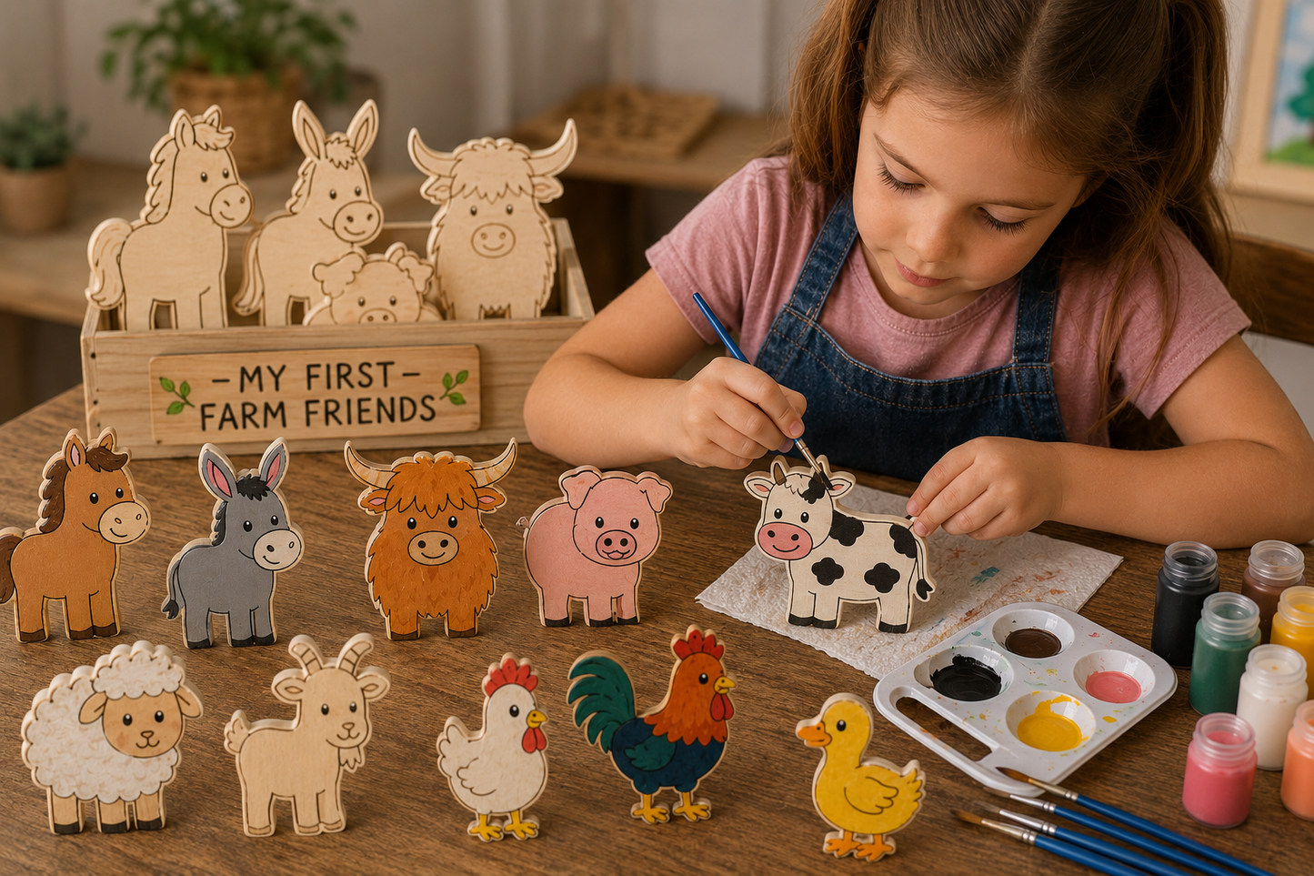 My First Farm Friends – Unfinished Wood Animal Set