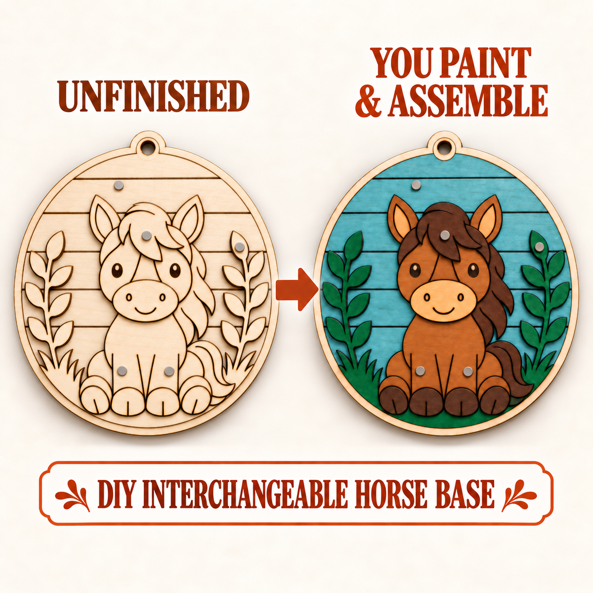 DIY Interchangeable Horse Base | Unfinished Wood Craft