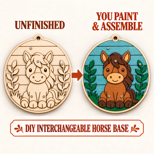 DIY Interchangeable Horse Base | Unfinished Wood Craft