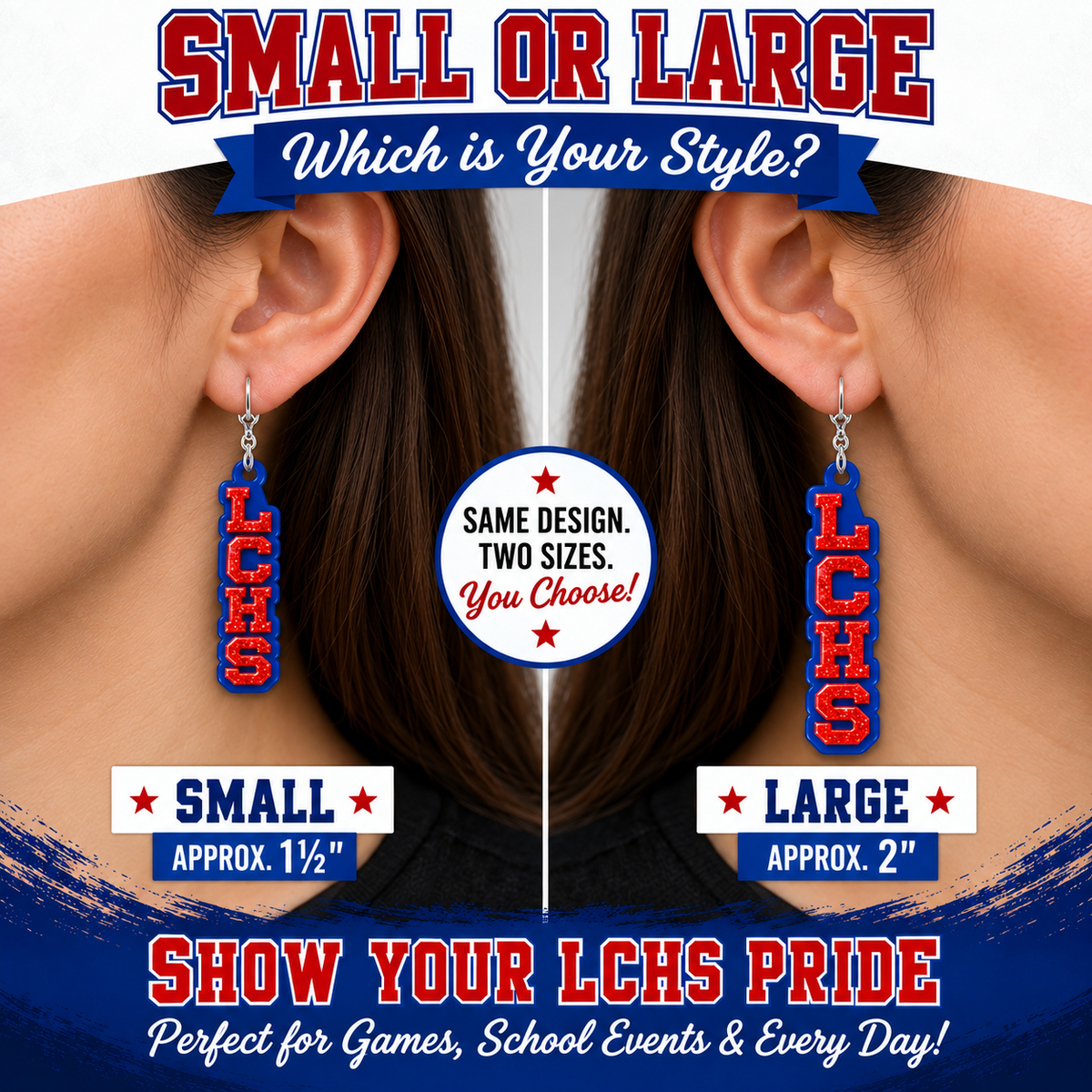 LCHS Las Cruces High School Earrings – Bulldawgs Fundraiser