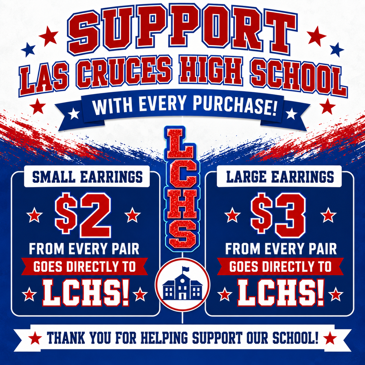 LCHS Las Cruces High School Earrings – Bulldawgs Fundraiser