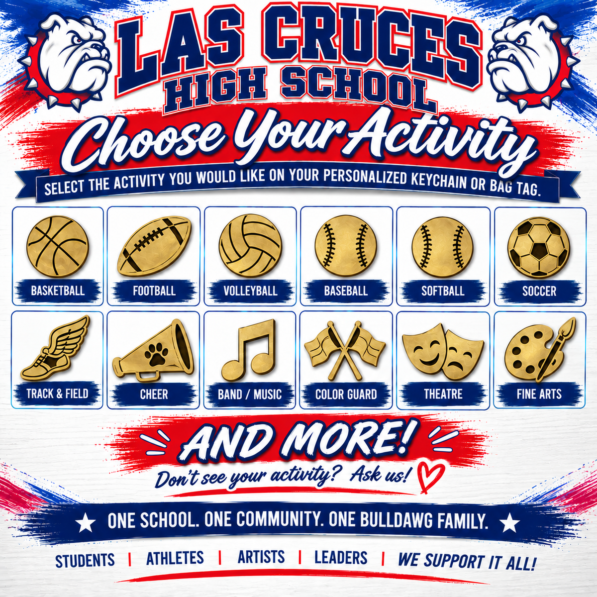Las Cruces High School– Personalized Keychain / Bag Tag