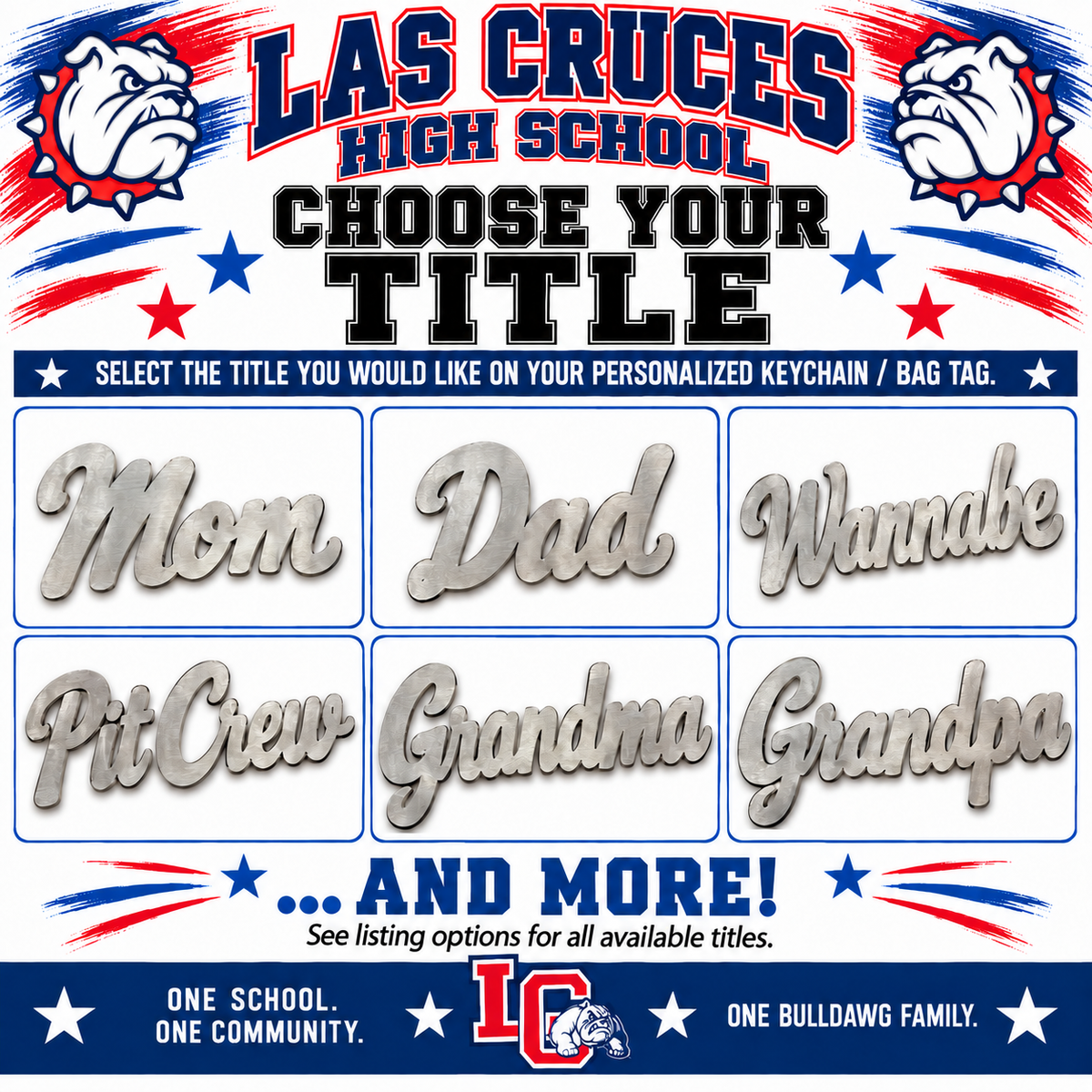 Las Cruces High School– Personalized Keychain / Bag Tag