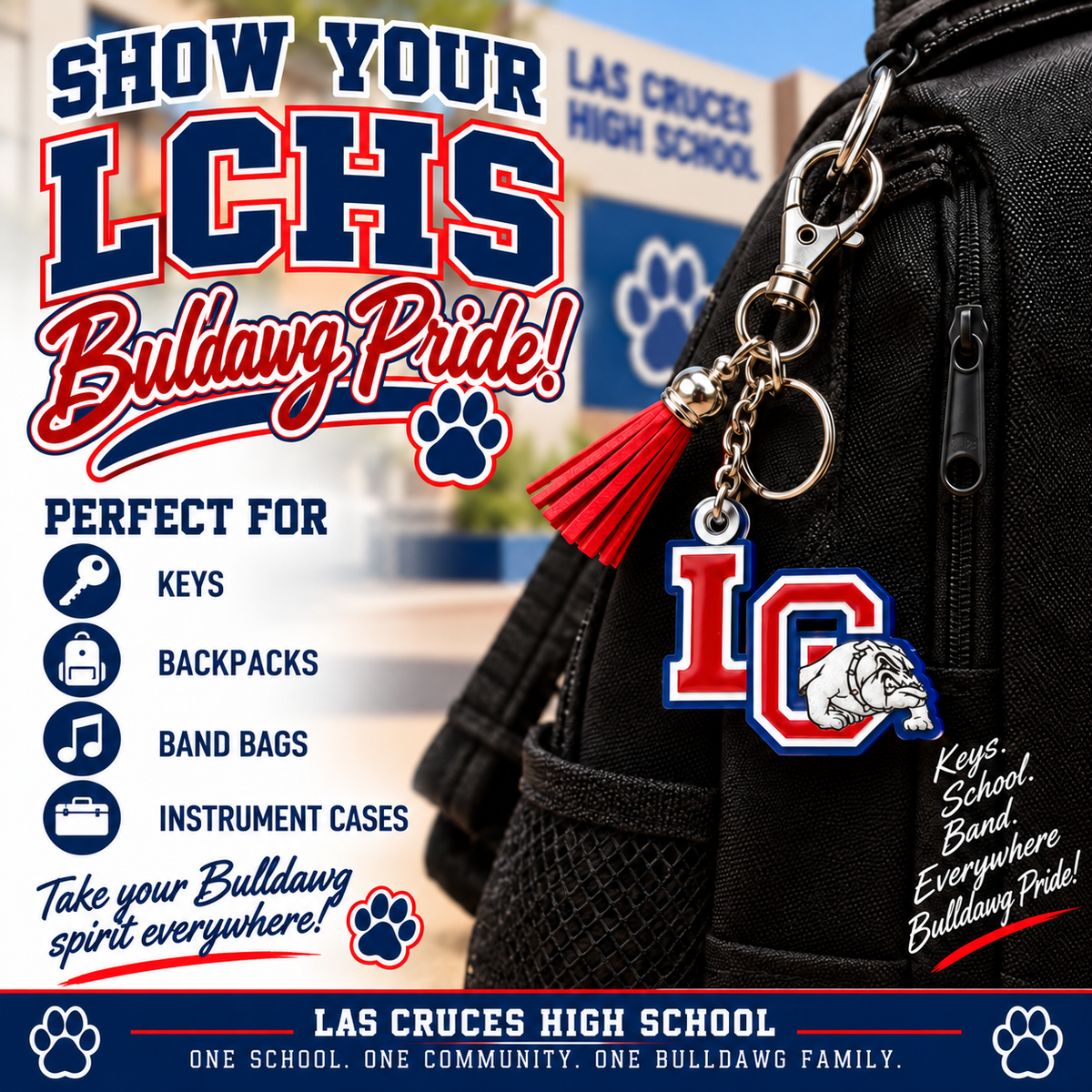 Las Cruces High School– Personalized Keychain / Bag Tag