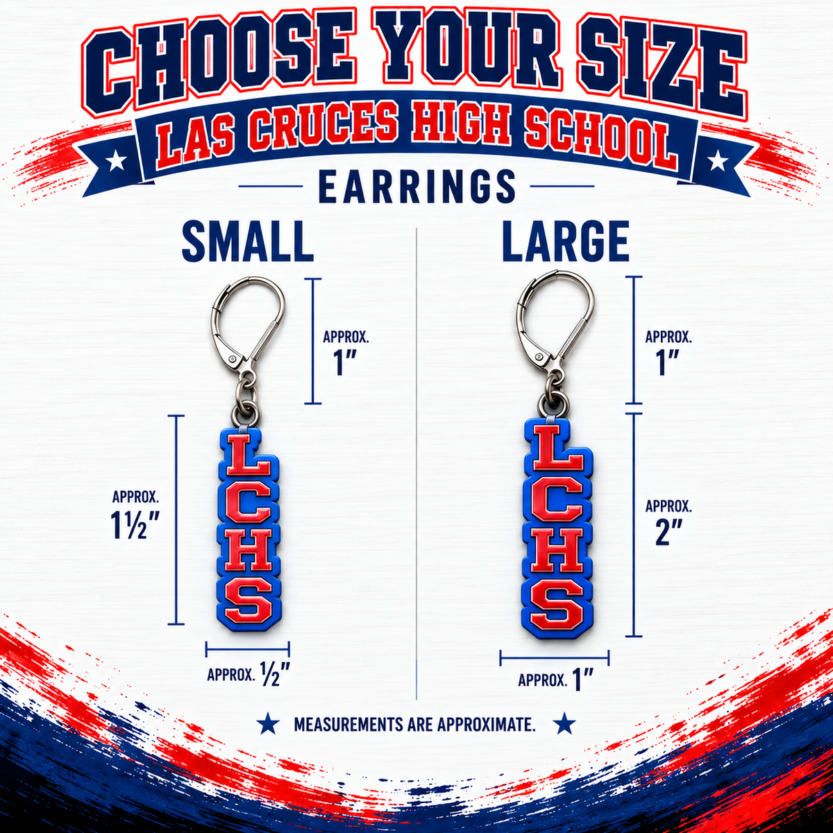 LCHS Las Cruces High School Earrings – Bulldawgs Fundraiser