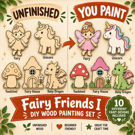 Fairy Friends I – Unfinished Wood Fairy Set