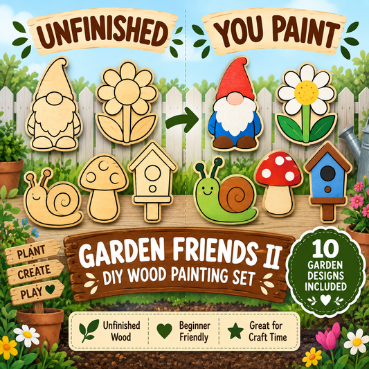 Garden Friends II – Unfinished Wood Garden Set