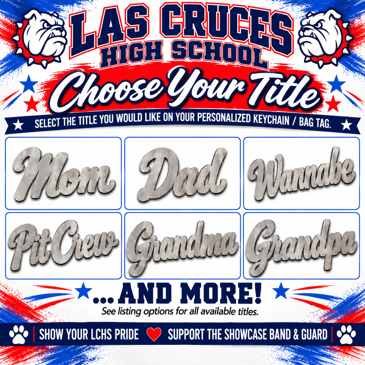 LCHS Showcase Band & Guard Keychain / Bag Tag – Las Cruces High School Fundraiser