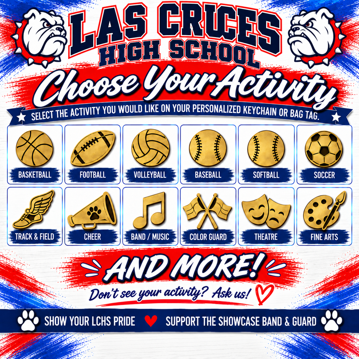 LCHS Showcase Band & Guard Keychain / Bag Tag – Las Cruces High School Fundraiser