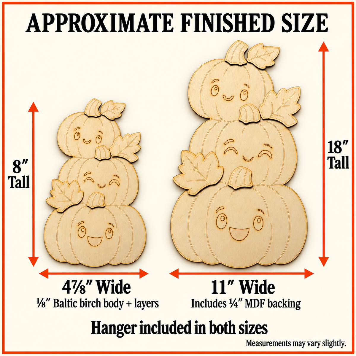 Stacked Pumpkins DIY Wood Craft – Unfinished Layered Fall & Halloween Decor