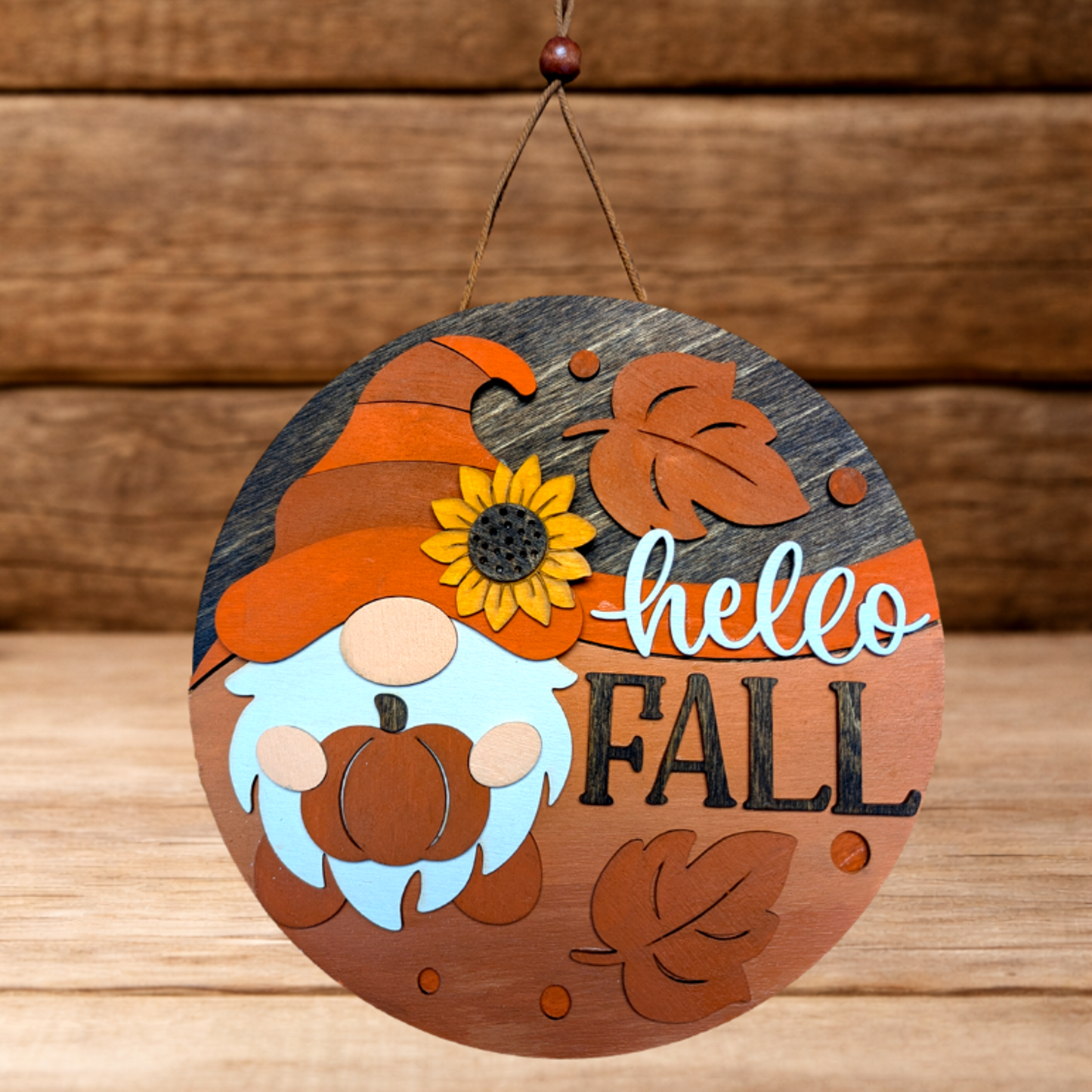 Seasonal Gnome Sign Set | Set of 4 Layered Wood Gnomes | Spring Summer Fall Winter Decor | Farmhouse Door Hangers