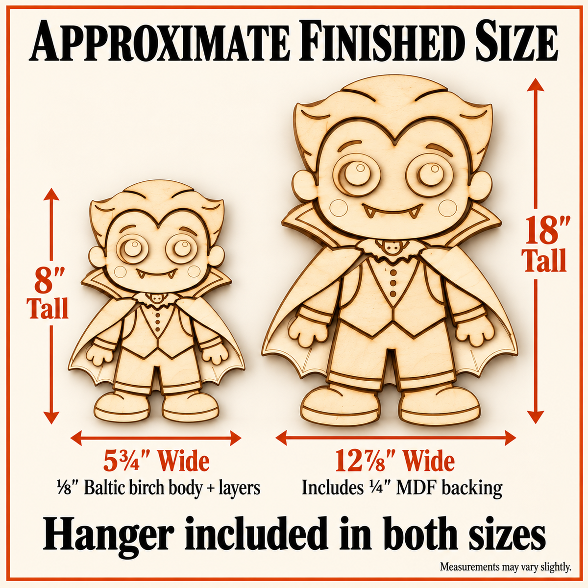 Vampire DIY Wood Craft – Unfinished Layered Halloween Decor