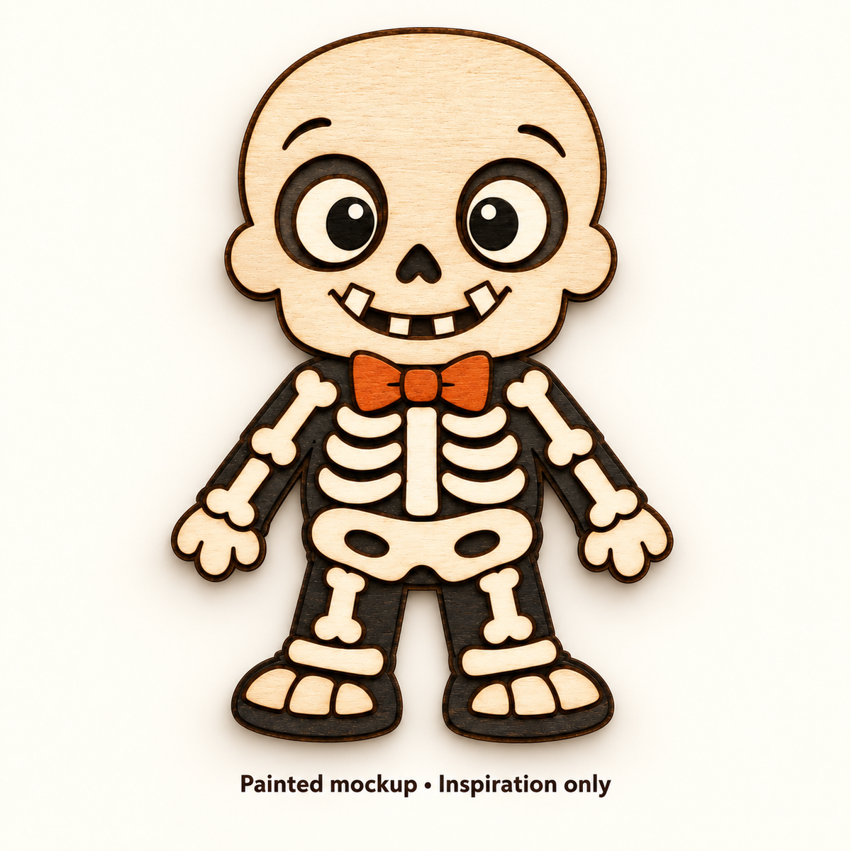 Friendly Skeleton DIY Wood Craft – Unfinished Layered Halloween Decor