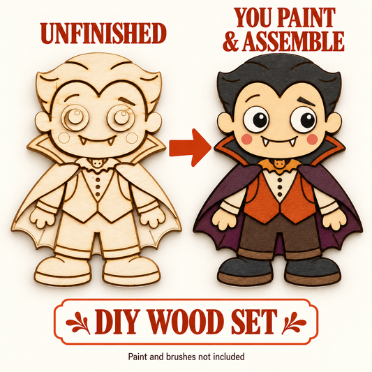 Vampire DIY Wood Craft – Unfinished Layered Halloween Decor