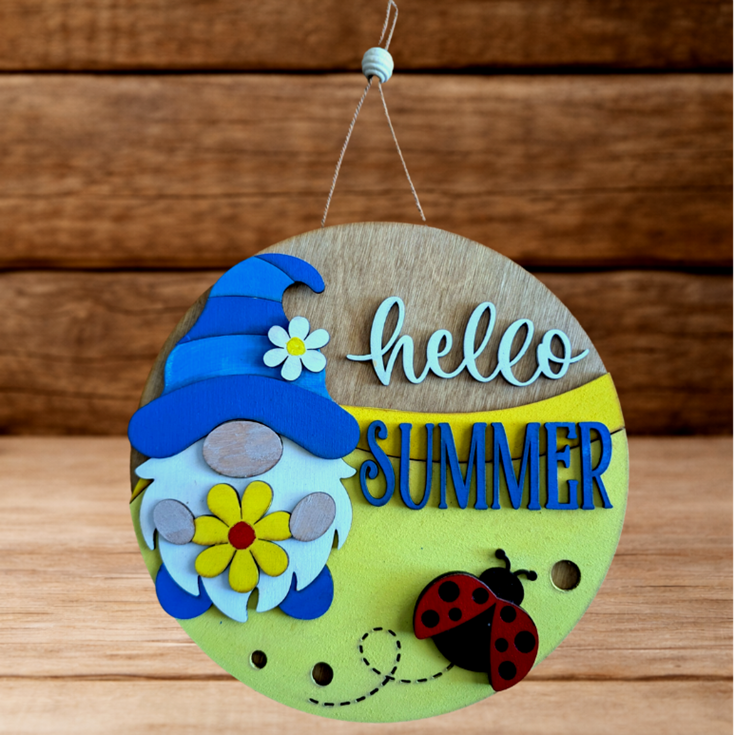 Seasonal Gnome Sign Set | Set of 4 Layered Wood Gnomes | Spring Summer Fall Winter Decor | Farmhouse Door Hangers