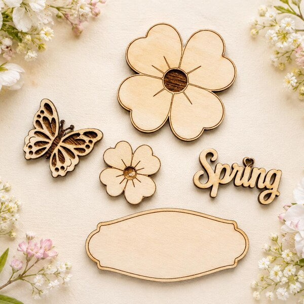 Spring Interchangeables – Unfinished Wood DIY Seasonal Set