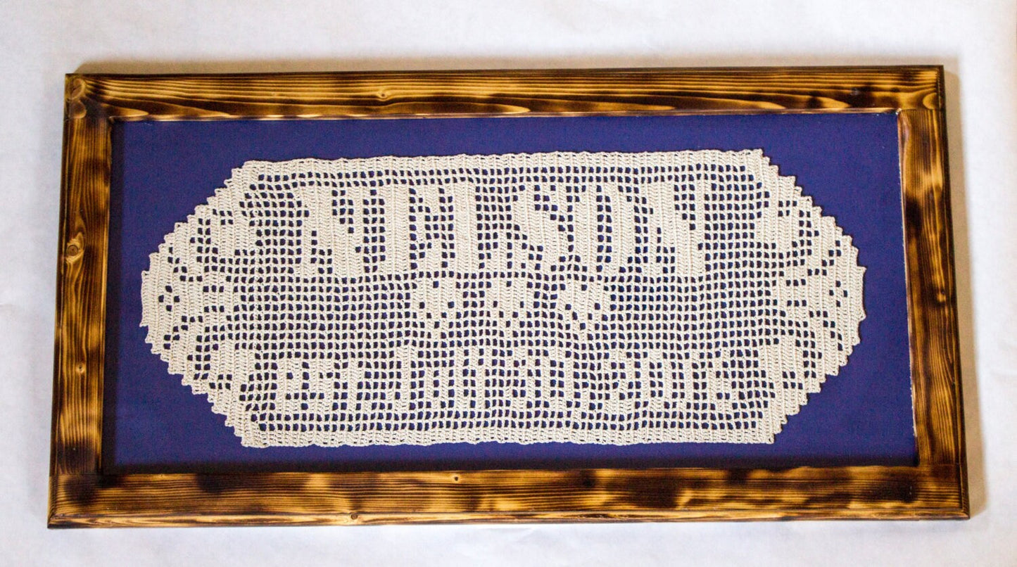 Personalized Crochet Name Doily – Wedding or 13th Anniversary Gift