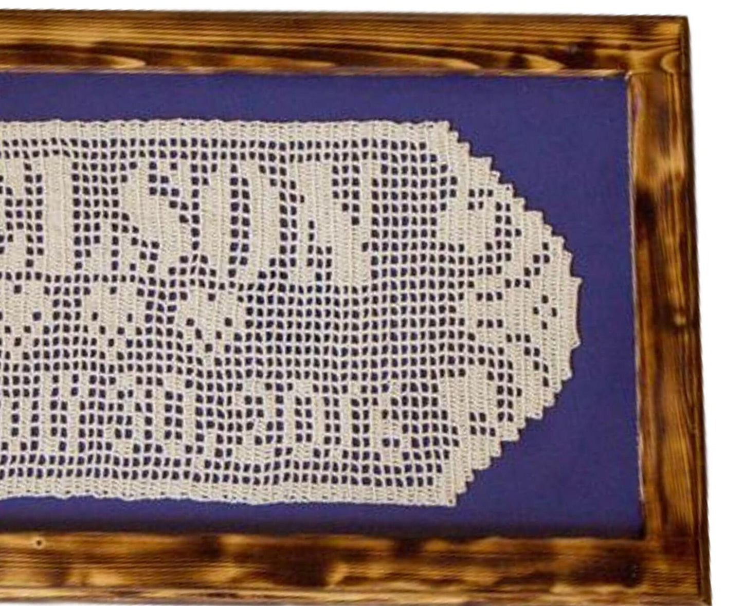 Personalized Framed Name Doily – Hand Crocheted Wedding or Anniversary Gift
